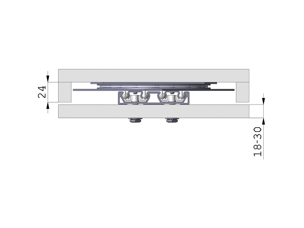 Meccanismo Rototraslante Scorrevole per Tavolo Swing 900 Alluminio Anodizzato/acciaio Zincato mm.700-900 | Omge - immagine 4